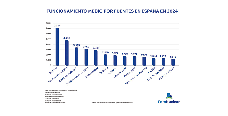 La generación nuclear volvió a ser en 2024 un pilar fundamental para el sistema eléctrico al aportar fortaleza y estabilidad