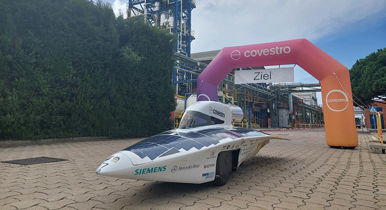 Covestro presenta el Sonnenwagen, uno de los coches solares más rápidos de Europa