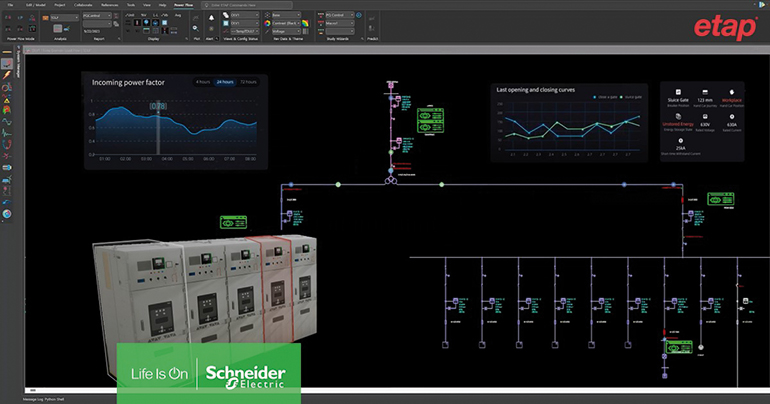 ETAP y Schneider Electric presentan el primer gemelo digital del mundo para la simulación de las necesidades energéticas de las fábricas de IA