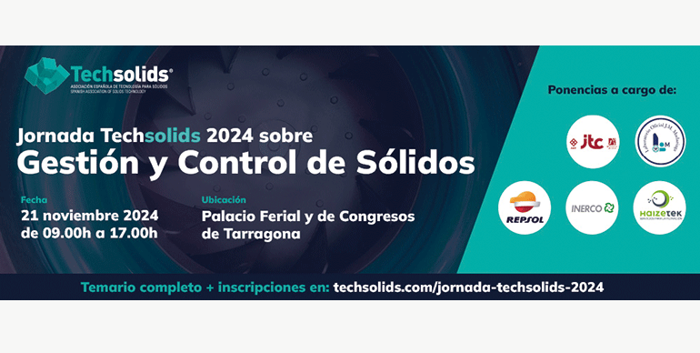 Techsolids celebra una jornada sobre ´Gestión y Control de Sólidos´ en Tarragona