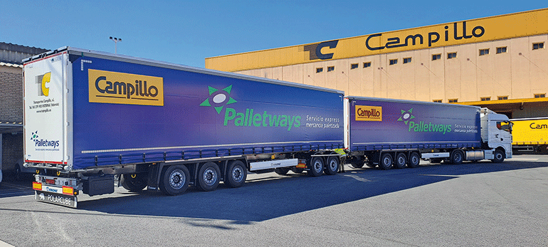 Palletways Iberia reduce el impacto medioambiental reforzando su flota sostenible con un nuevo duotrailer de transportes 