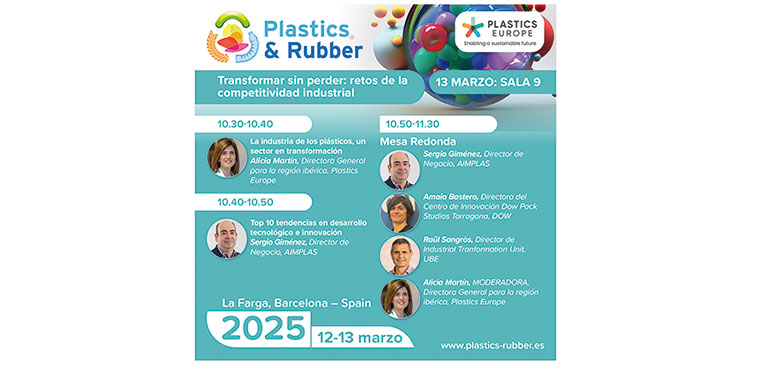 Plastics Europe abordará el reto de la competitividad de la industria en la 2ª edición de Plastics & Rubber 