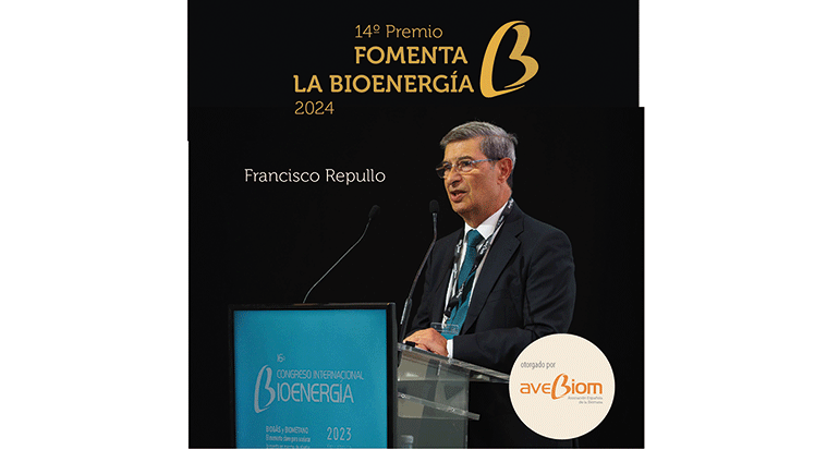 El premio ´Fomenta la Bioenergía 2024´ reconoce la labor de Francisco Repullo en pro del sector de los gases renovables