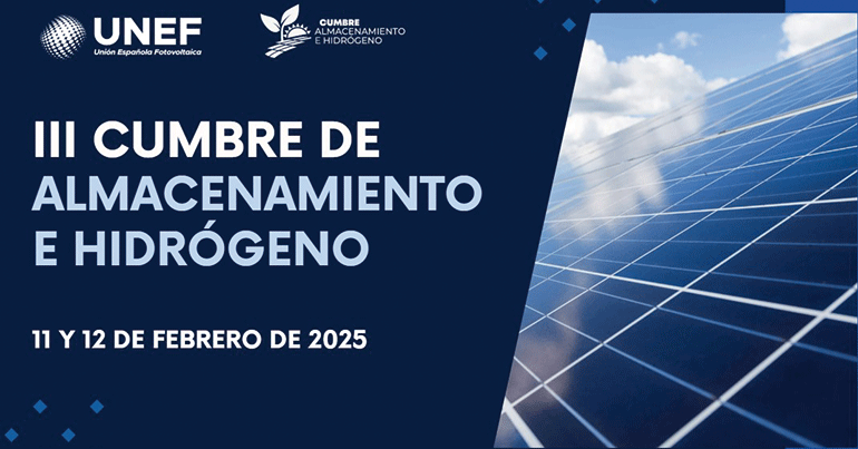 La Cumbre de Almacenamiento e Hidrógeno de UNEF tendrá lugar en Madrid los días 11 y 12 de febrero